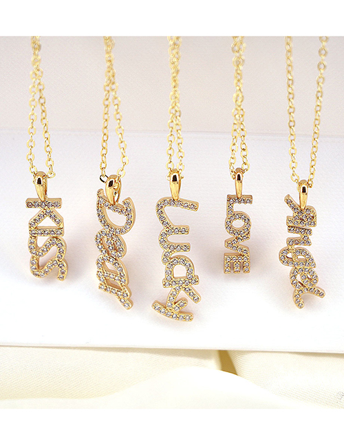 Fashion Boss Bronze Zirconium Alphabet Necklace
