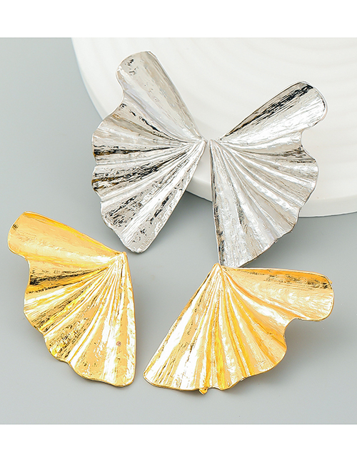 Fashion Gold Color Alloy Geometric Maple Leaf Stud Earrings