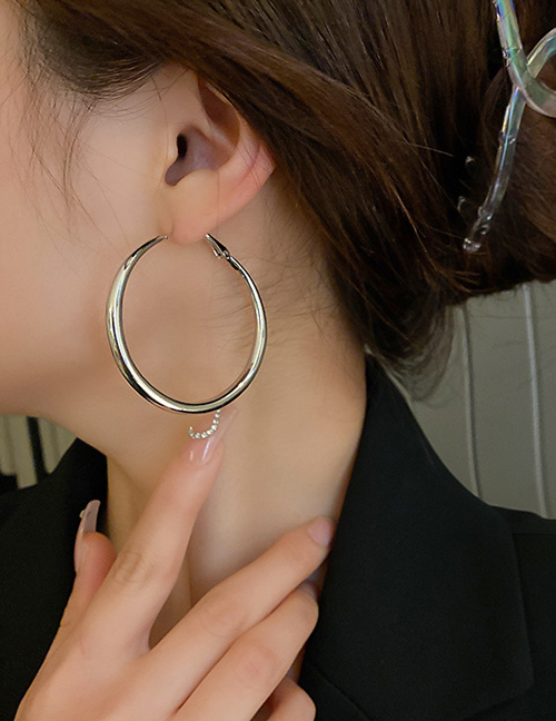 Fashion Silver Alloy Geometric Round Earrings