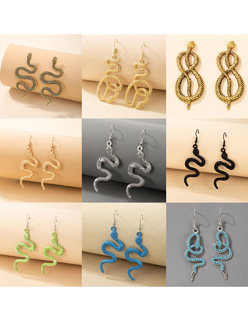 Fashion 1# Alloy Drop Oil Snake Stud Earrings