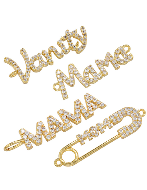 Fashion Vd1146 White Gold Color Copper Inlaid Zirconium Letters Diy Jewelry Accessories