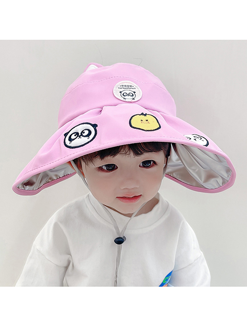 Fashion Macaron Blue (cat Ears Empty Top) Applicable Age 2-8 Years Old Adjustable Cap Circumference (46-52cm) Fabric Print Three-dimensional Cat Ear Empty Top Hat