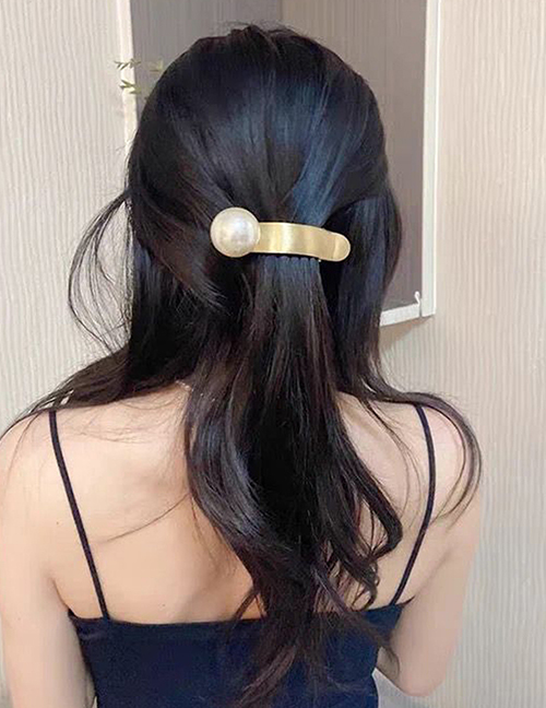 Fashion Silver Alloy Geometric Pearl Hair Clip