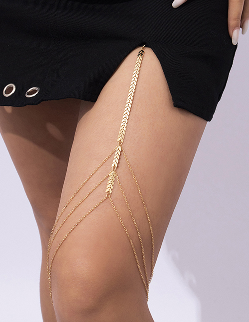 Fashion Gold Metal Geometric Chain Leg Chain