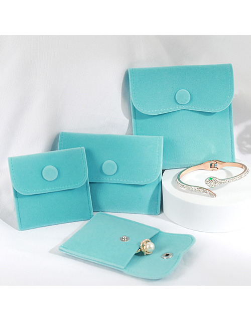 Fashion Tiffany Blue Velvet【10cm*10cm】(mm*mm) Fleece Snap Jewelry Bag