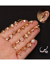 Fashion Snowflake Golden Micro-set Zircon Geometric Gold-plated Earrings