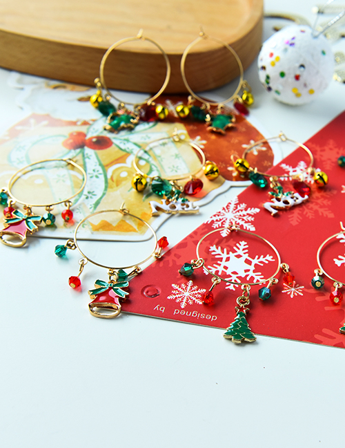 Fashion Red Bell Christmas Resin Beads Bells Alphabet Tassel Earrings