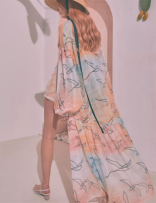 Fashion Asuka Blouse Printed Spinning Long-sleeved Blouse