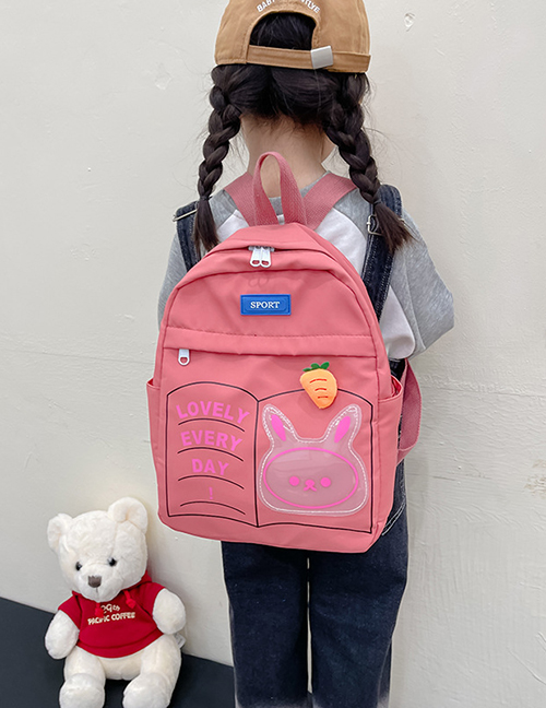 Fashion Pink Nylon Print Large Capacity Backpack