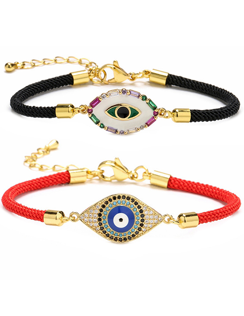 Fashion 1# Brass Brass Drop Eye Milanese Cord Bracelet