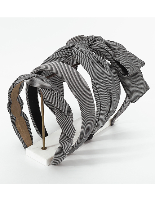 Fashion Striped Bow Fabric Striped Bow Wide-brimmed Headband