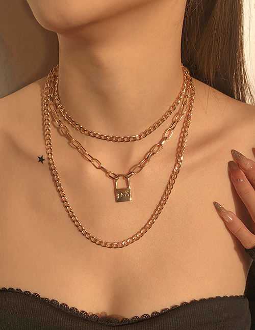 Fashion Gold Alloy Gold Chain Multi-layer Necklace