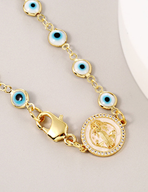 Fashion Gold Copper Inlaid Zirconium Drip Oil Portrait Eye Necklace