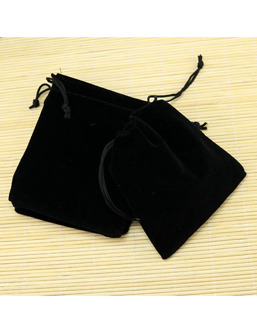 Fashion Black 20x30cm Drawstring Large Flannel Gift Bag