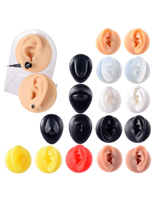 Fashion Flesh - Right Ear - With Hole (no Pinna) Silicone Ear Display Model