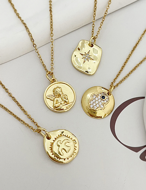Fashion Gold-3 Copper Geometric Dove Of Peace Pendant Necklace