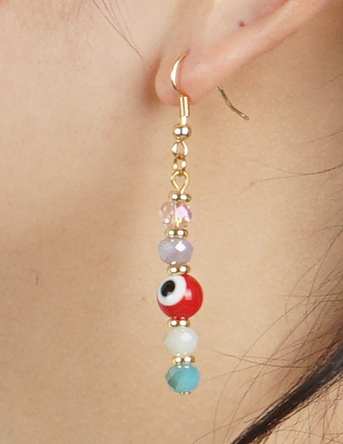 Fashion 1# Multicolored Crystal Braided Round Earrings