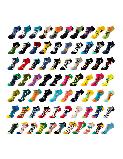 Fashion C54+c55+c56+c57+c58 Cotton Print Socks