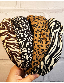 Fashion Zebra Pattern Brown Zebra Print Leopard Fabric Knotted Headband