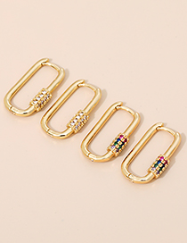 Fashion White Copper Diamond Ring Stud Earrings