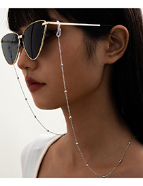 Fashion Golden Imitation Pearl Round Bead Metal Chain Glasses Chain