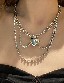 Fashion Silver Color Multi-layer Tassel Love Pearl Necklace