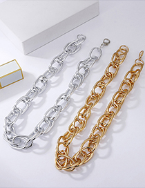 Fashion Gold Color Multi-layer Short Necklace Multilayer Hollow Thick Chain Geometric Necklace