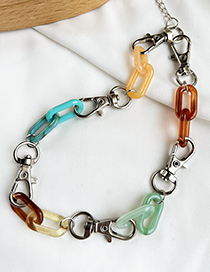 Fashion Color Alloy Resin Chain Necklace