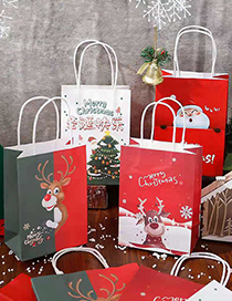 Fashion Santa Claus And Elk Medium (width 21. Height 27. Width 11cm) Christmas Printed Paper Bag
