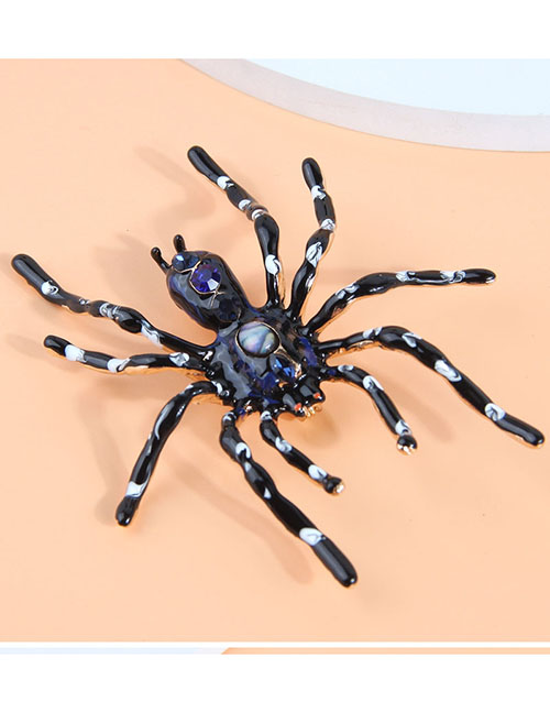 Fashion Black Alloy Spider Brooch