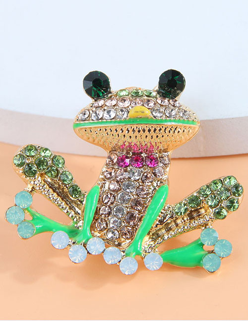Fashion Frog Alloy Diamond Frog Brooch
