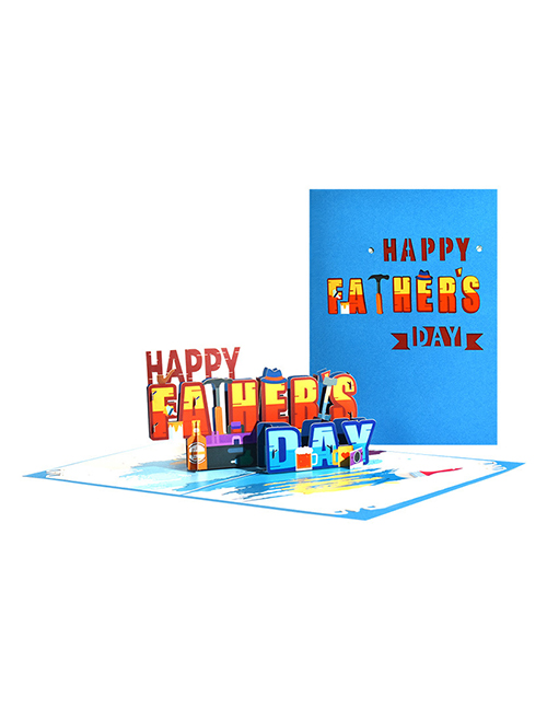 Fashion Happy Father's Day 3d Three-dimensional Color Printing Paper Carving Greeting Card