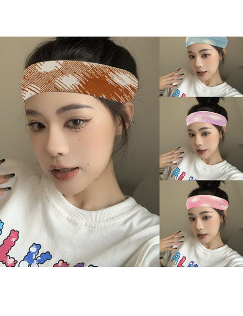 Fashion 6 Brown Fabric-print Stretch Headband