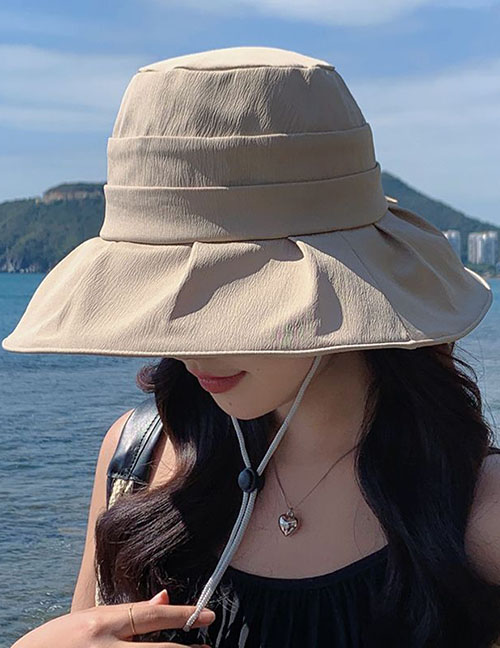Fashion Turmeric Polyoltais Folds Fisherman Hat