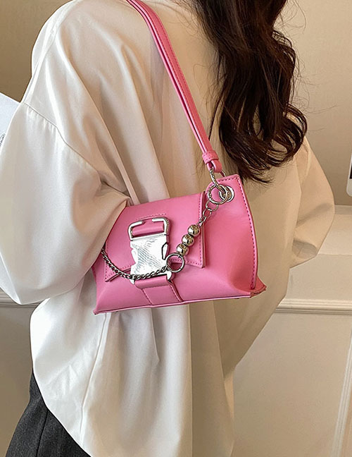 Fashion White Pu Lock Flip Shoulder Bag