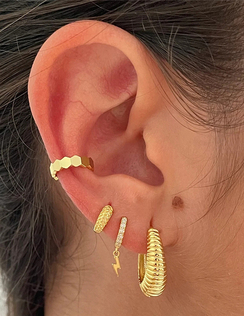 Fashion White Gold Fake Nail Dots Round Ear Ring