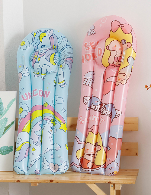 Fashion Blue-unicorn Children's Floating Row Pvc Cartoon Inflatable Children's Floating Board Surfboard