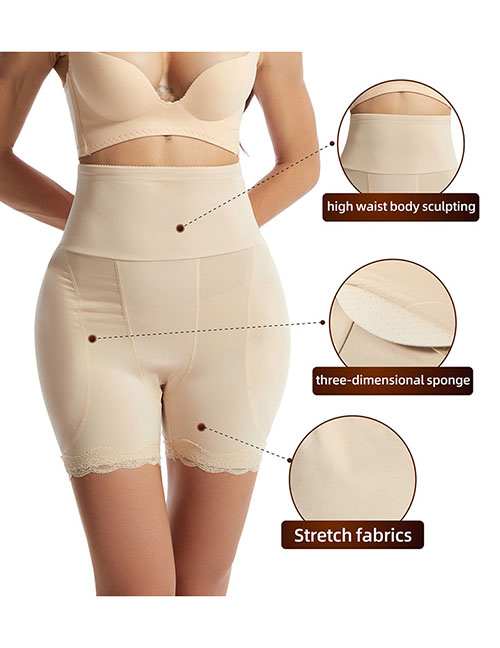 Fashion Apricot Body -shaping High Waist Beam Belly Waist Panties