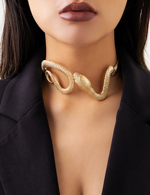 Fashion Silver Metal Snake Collar