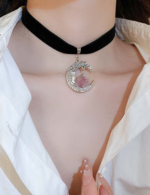Fashion Necklace - Black Moon Amethyst Necklace