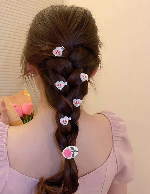 Fashion Duckbill Clip-white (love Language Tulip) Acrylic Flower Heart Hairpin