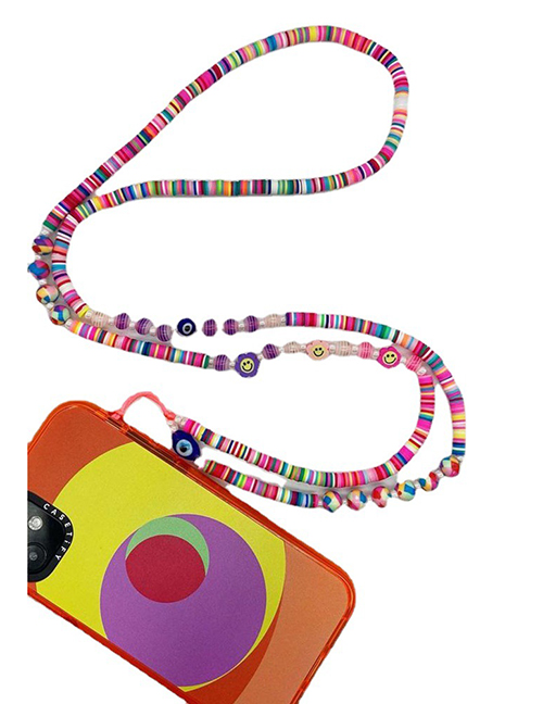 Fashion Color Multicolored Clay Beaded Phone Chain