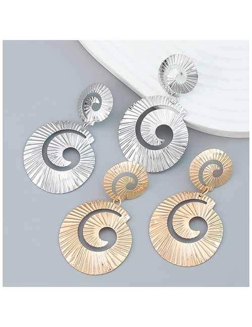 Fashion Silver Alloy Swirl Earrings