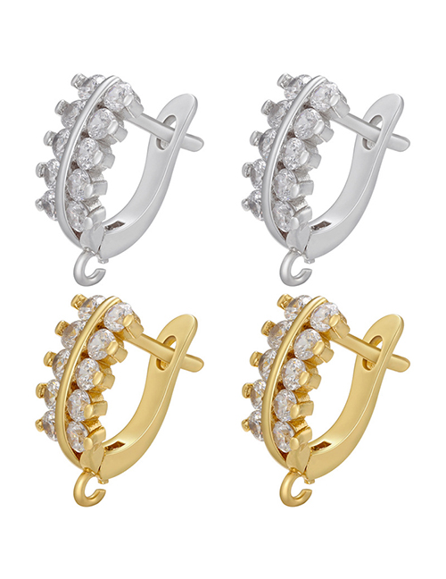 Fashion White Gold Copper Inlaid Geometric U -shaped Tape Diy Jewelry Accessories