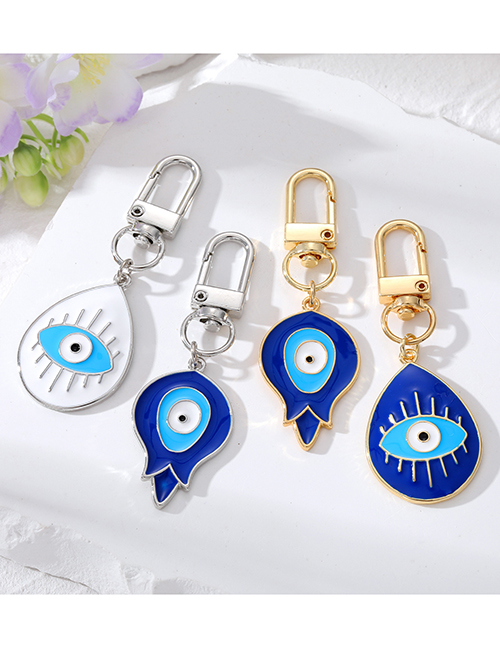 Fashion Blue Eyes Alloy Drop Oil Eye Keychain