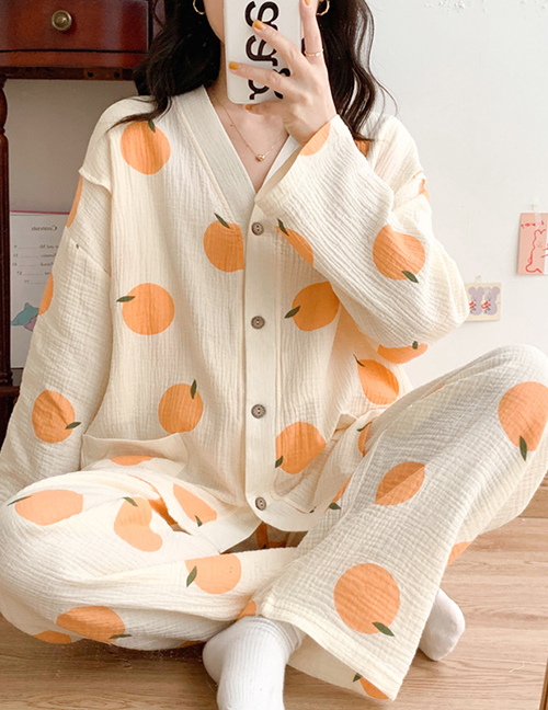 Fashion A1052 Cherry Bear Cotton Print Maternity Pajama Set