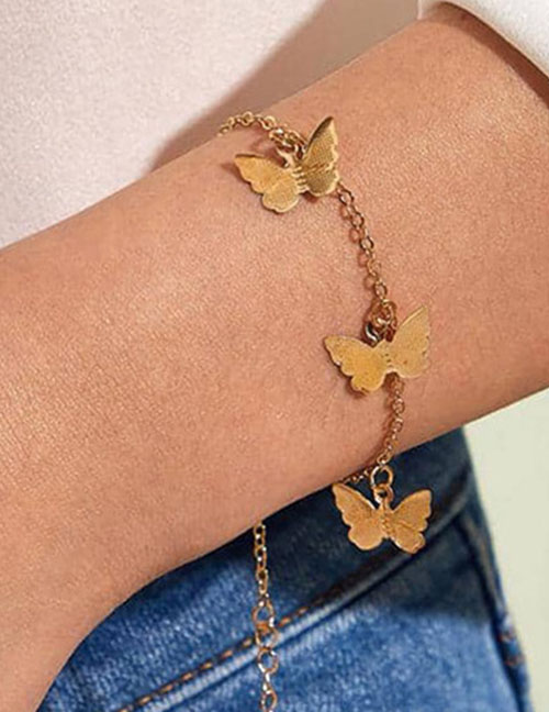 Fashion Gold Alloy Geometric Butterfly Bracelet