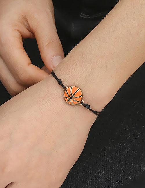 Fashion Jade Thread Basketball Bracelet Alloy Basketball Wax Rope Bracelet