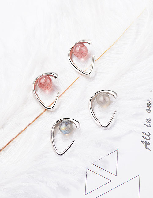 Fashion Moonstone Geometric Round Moonstone Earrings