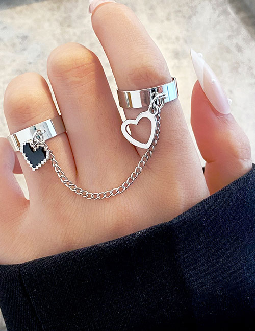 Fashion 4# Alloy Geometric Heart Mitten Ring
